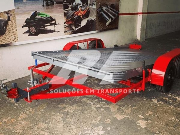 Carretinha Reboque Plataforma Basculante para Transporte de Carros com 02 Eixos – Tela