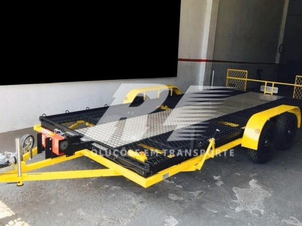 Carretinha Reboque Plataforma Basculante para Transporte de Carros com 02 Eixos – Tela