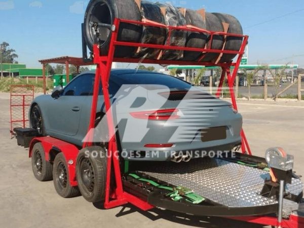 Carretinha Reboque Plataforma Basculante para Transporte de Carros com 02 Eixos – Tela