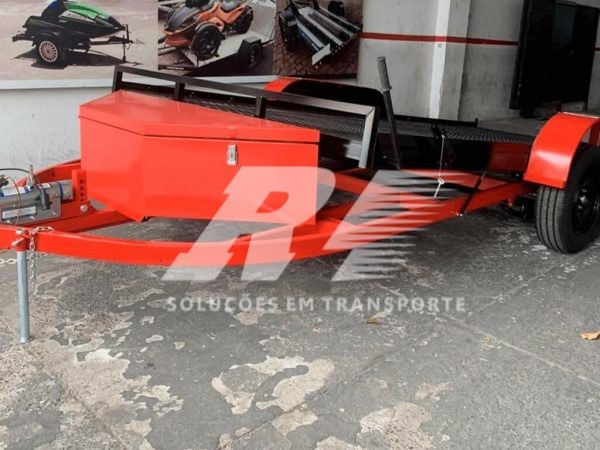 Carretinha Reboque Plataforma Basculante para Transporte de Carros com 02 Eixos – Tela