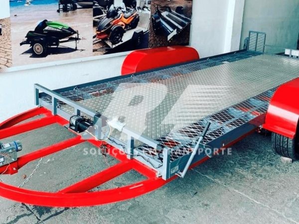 Carretinha Reboque Plataforma Basculante para Transporte de Carros com 02 Eixos – Tela