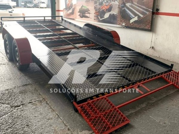 Carretinha Reboque Plataforma Basculante para Transporte de Carros com 02 Eixos – Tela