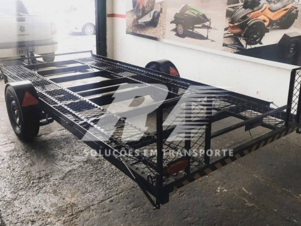 Carretinha Reboque Basculante para Transporte de Carros com 01 Eixo – Tela s/freio